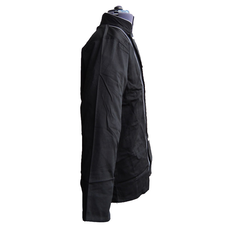 Veste de chef en coton noir. Personnalisable avec votre logo