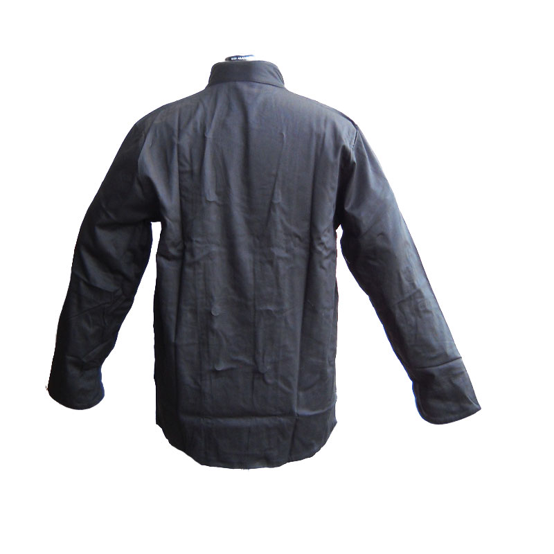 Veste de chef en coton noir. Personnalisable avec votre logo