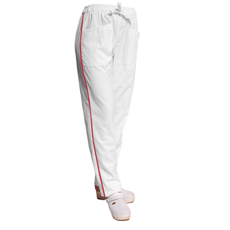 Pantalaccio pizzeria in cotone bianco e rosso con laccetto. Personalizzabile con il tuo logo