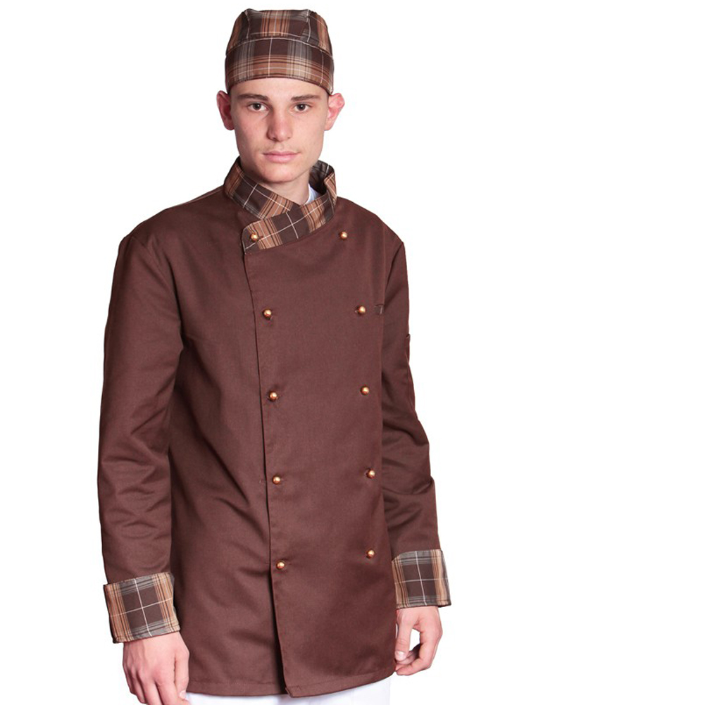 Giacca Chef Unisex Scozzese. Personalizzabile con il tuo logo