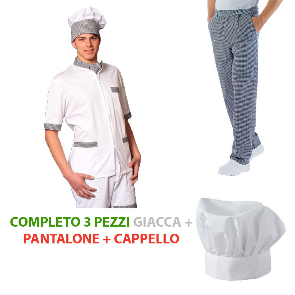 Set cuoco realizzato con materiali resistenti e confortevoli. Personalizzabile con il tuo logo