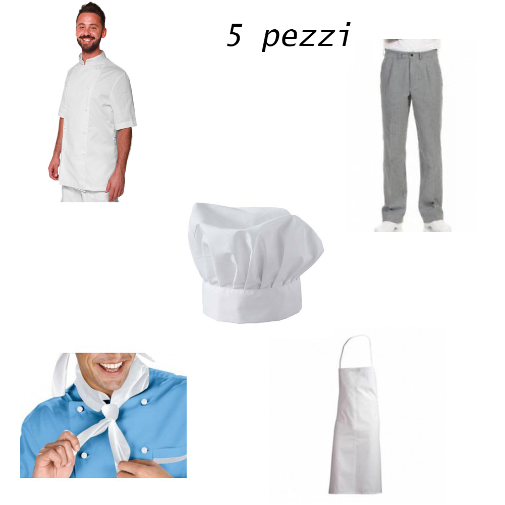 Maglietta da chef a mezze maniche corte estiva disponibile in stock. Personalizzabile con il tuo logo