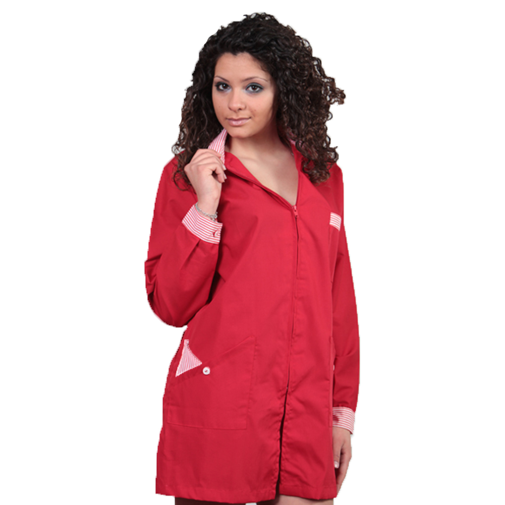 Camice da donna corto con taschino e colletto a rigo. Personalizzabile con il tuo logo