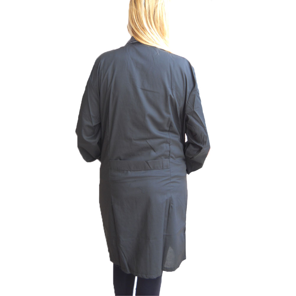 Camice vestaglia da donna nero. Personalizzabile con il tuo logo