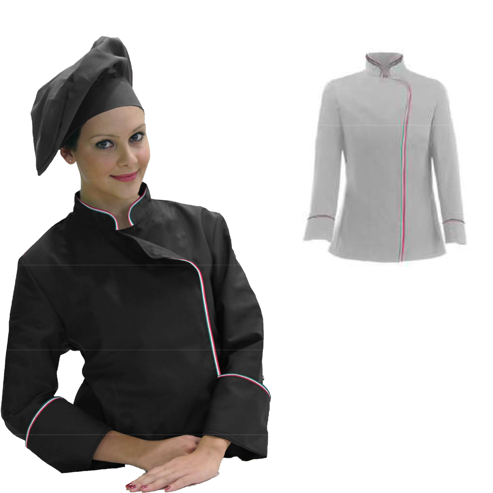 Giacca da chef per donna made in Italy. Personalizzabile con il tuo logo