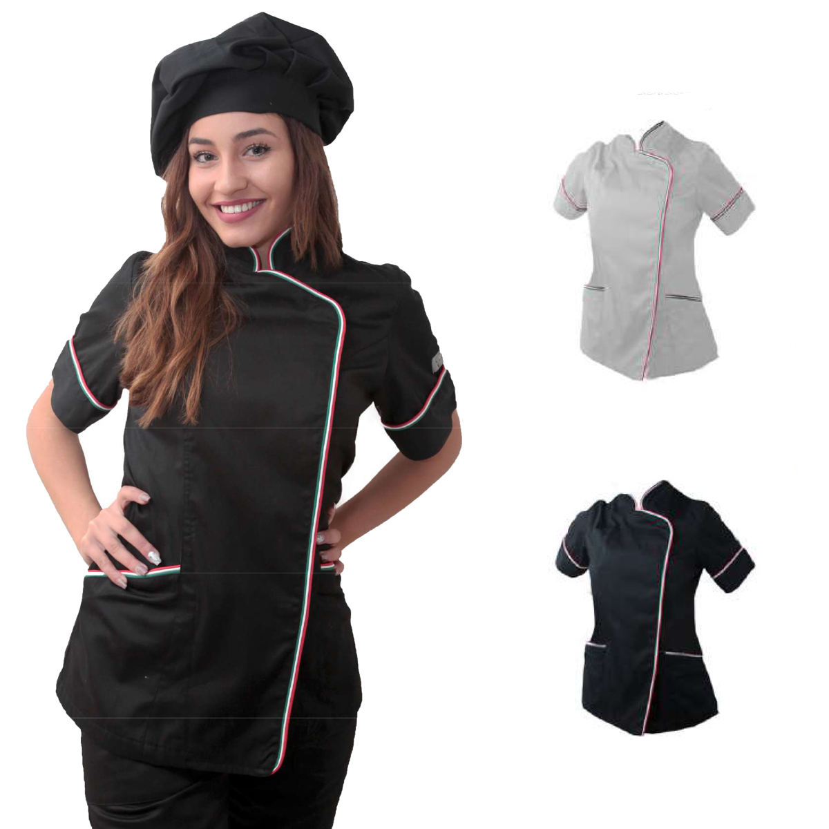 Veste de chef tailles femme. Personnalisable avec votre logo