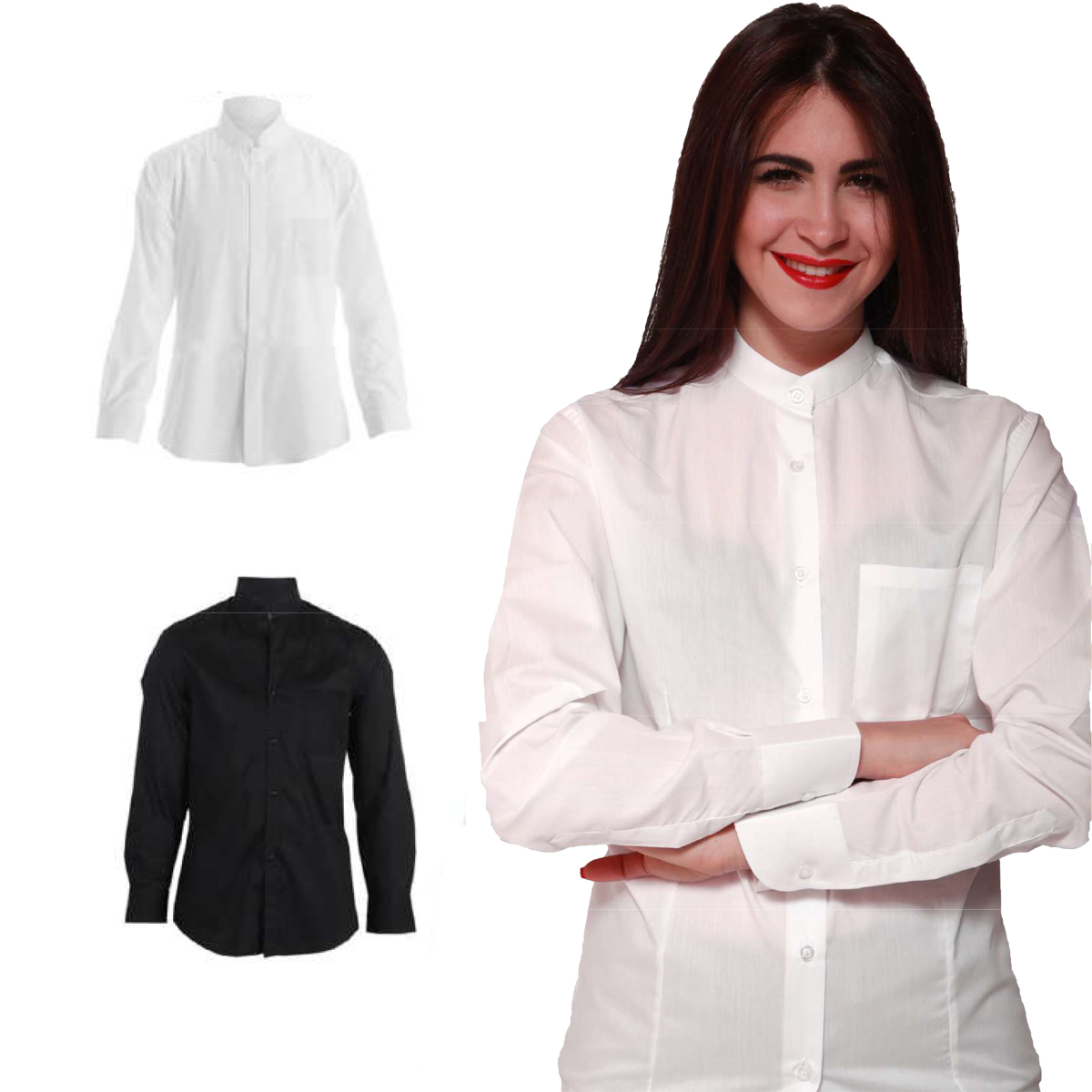 Camicia da lavoro per donne stile coreano. Personalizzabile con il tuo logo