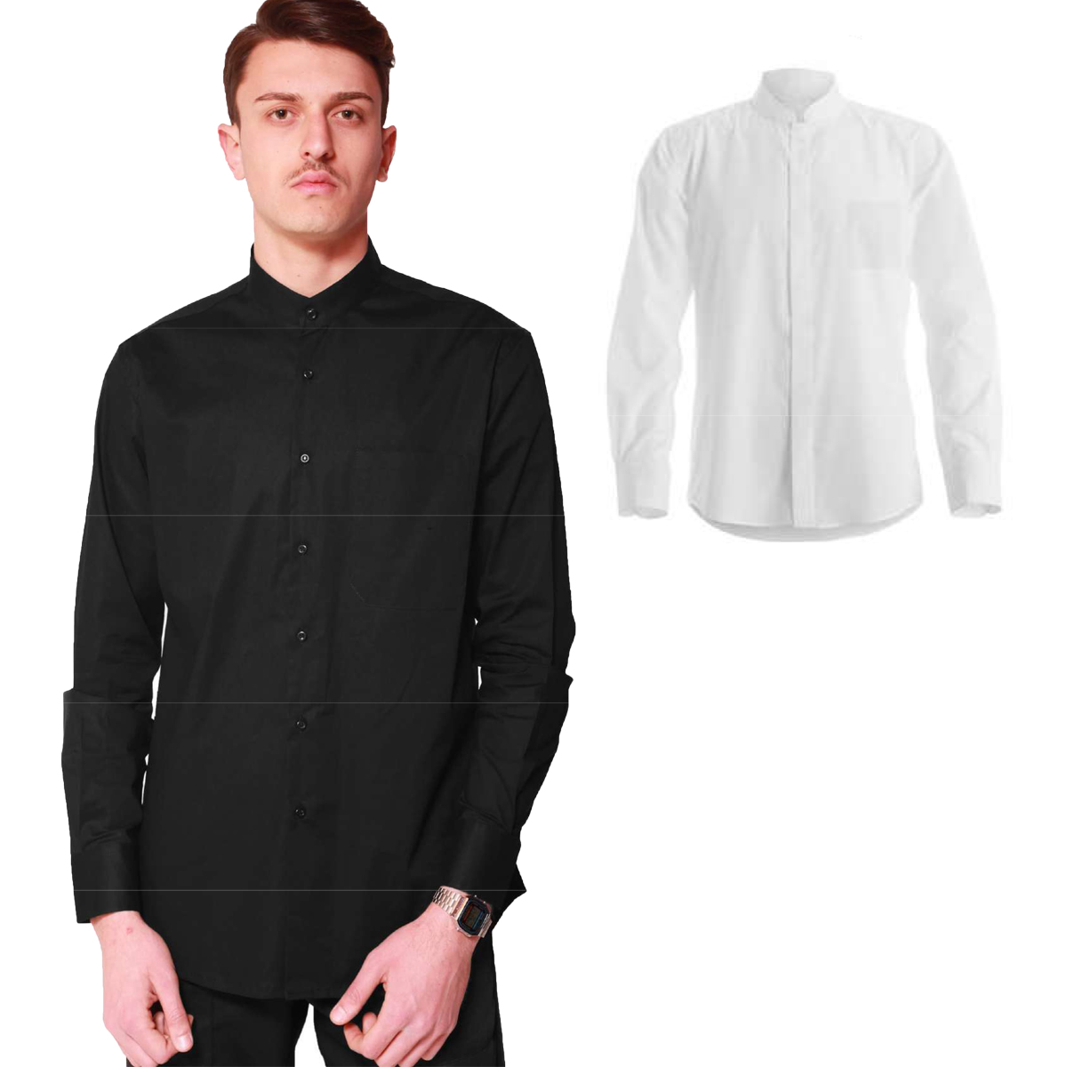 Camicia da lavoro uomo per cameriere. Personalizzabile con il tuo logo