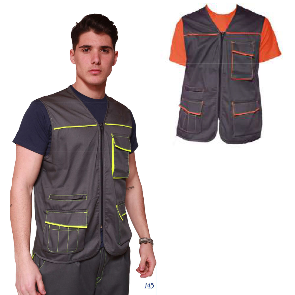 Gilet smanicato da uomo con zip. Personalizzabile con il tuo logo