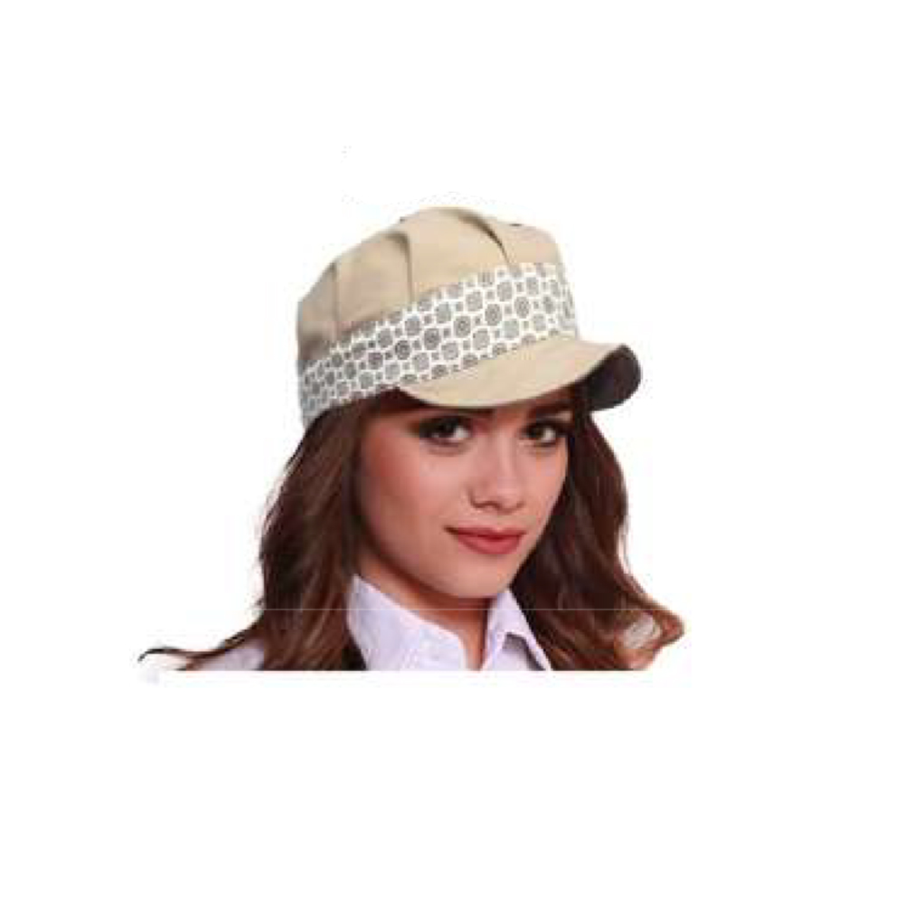 Berretto da lavoro per donna chef. Personalizzabile con il tuo logo