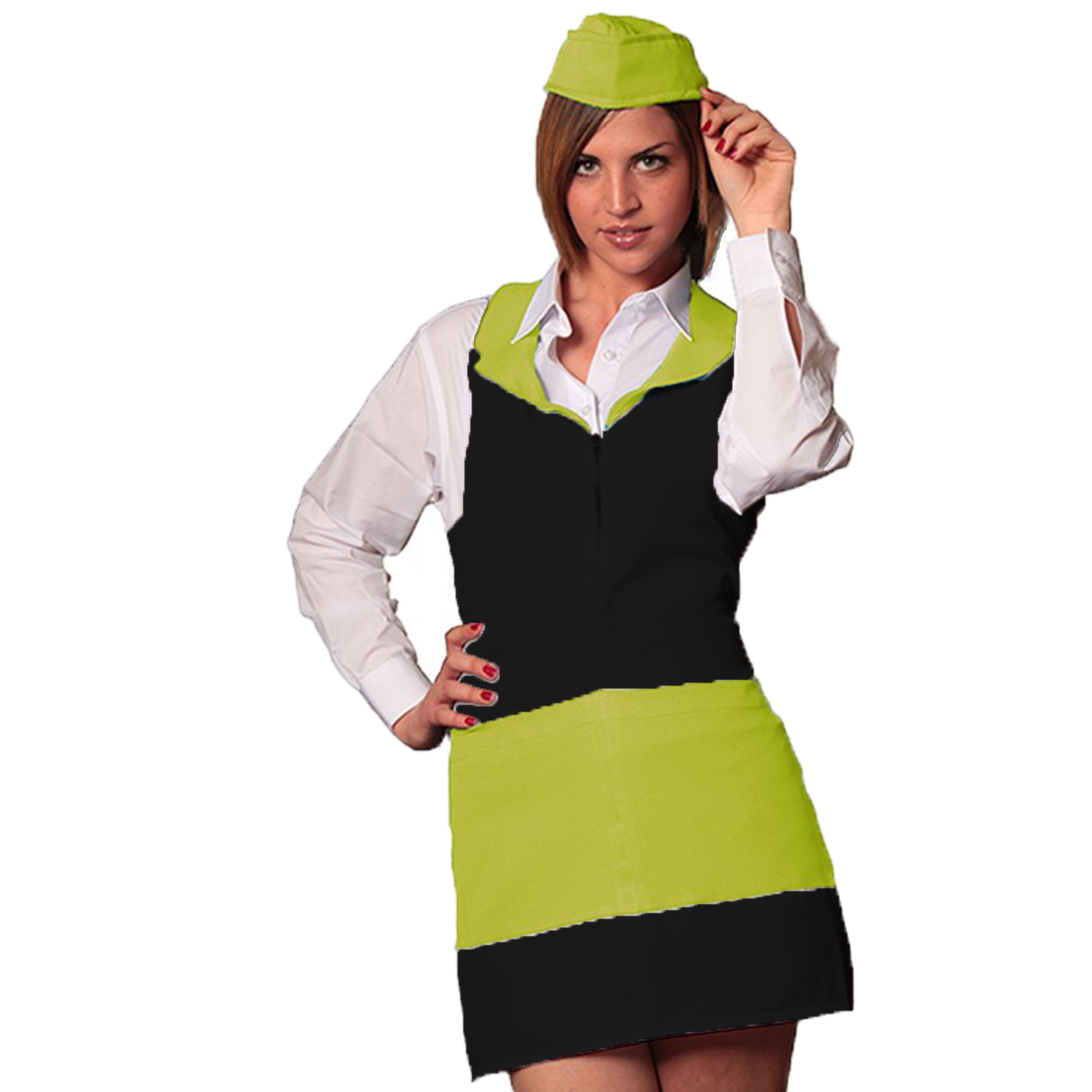 Grembiule da barista donna con zip. Personalizzabile con il tuo logo