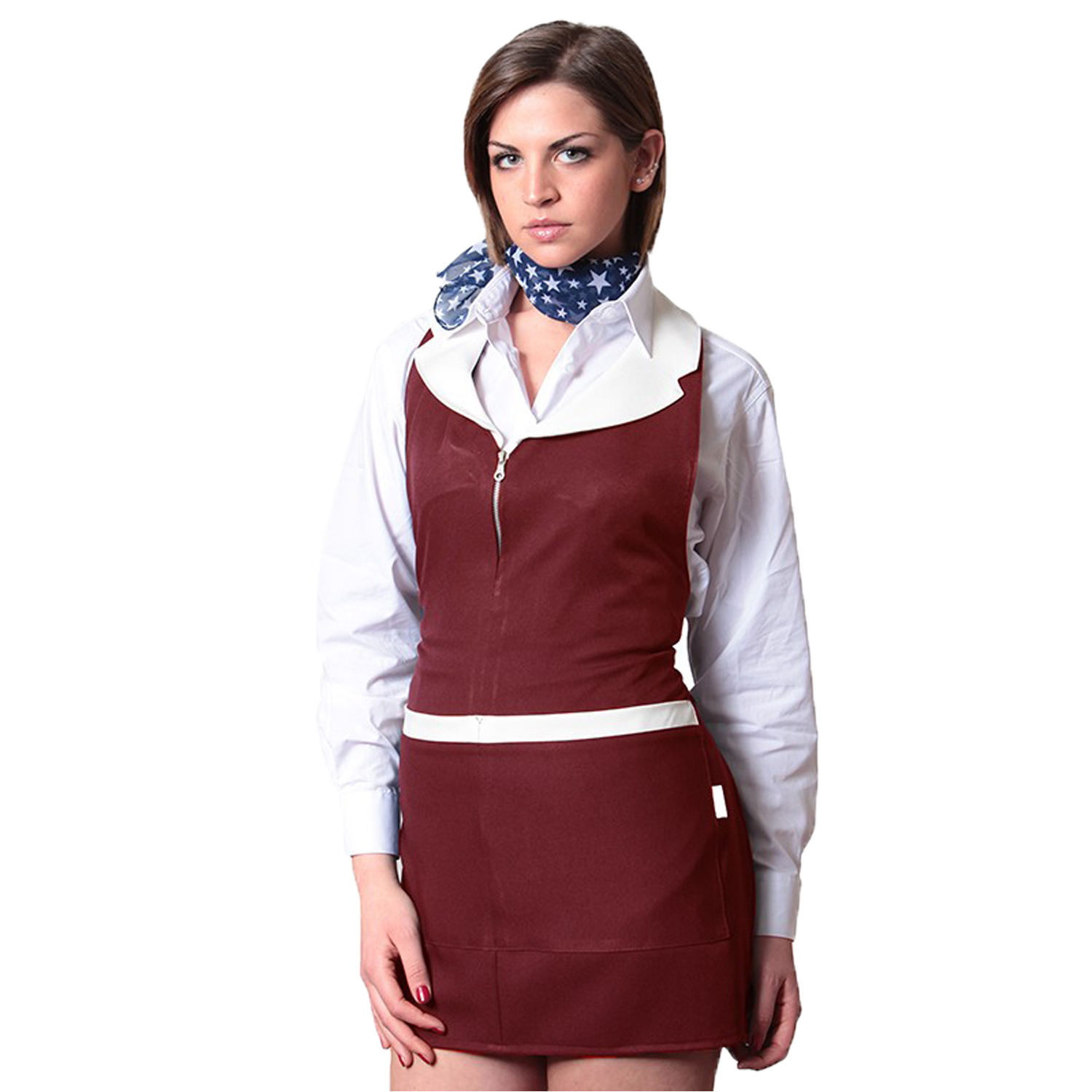 Grembiule da barista donna con zip. Personalizzabile con il tuo logo