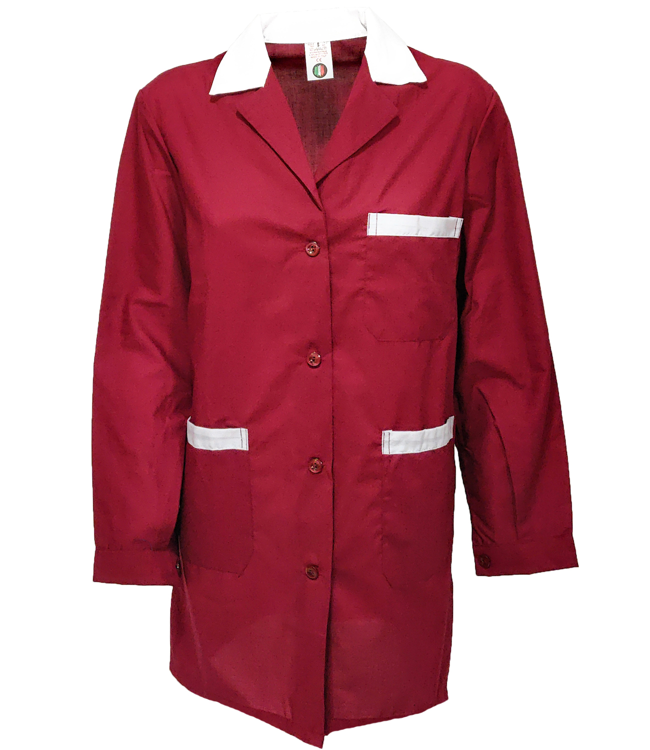 Camice da donna rosso per albergo. Personalizzabile con il tuo logo