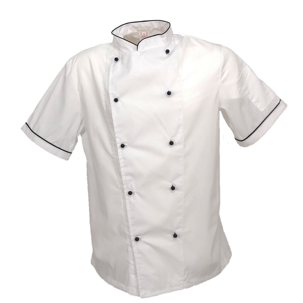 Veste de chef d\'été à demi manches. Personnalisable avec votre logo