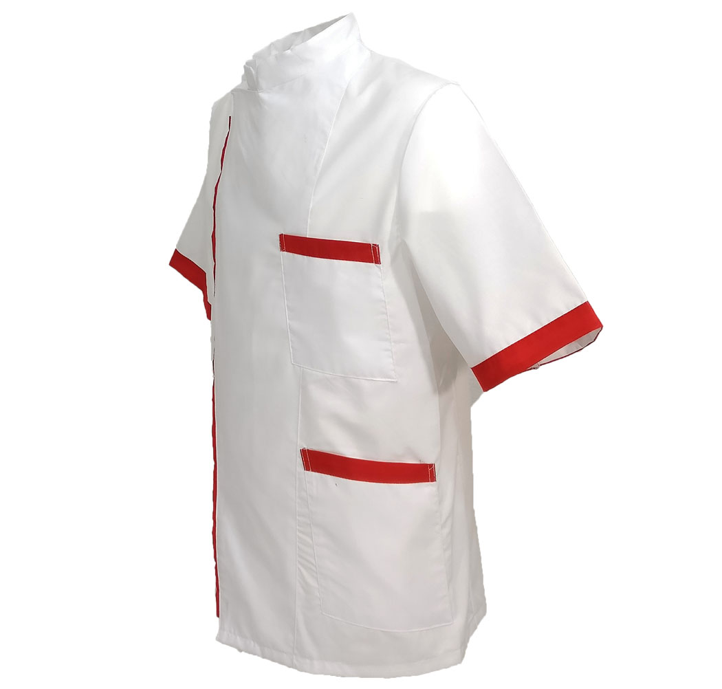 Giacca lavoro chef in cotone bianco a mezze maniche. Personalizzabile con il tuo logo