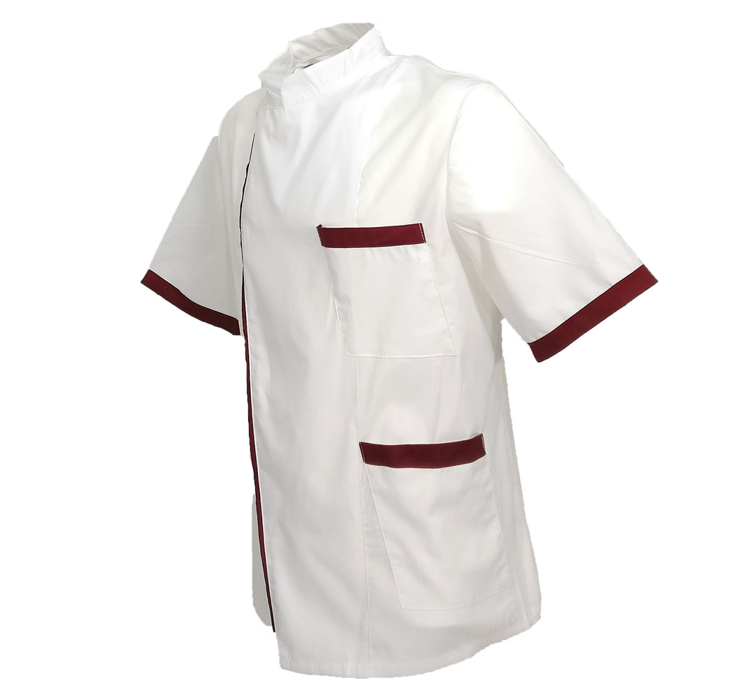 Giacca lavoro chef in cotone bianco a mezze maniche. Personalizzabile con il tuo logo