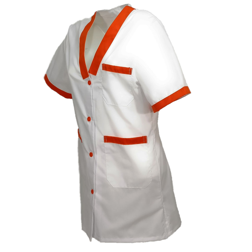 Camice da donna bianco in cotone. Personalizzabile con il tuo logo
