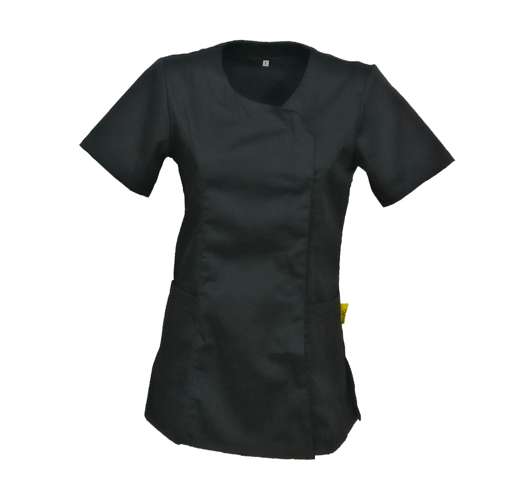 Camice estivo da donna nero. Personalizzabile con il tuo logo