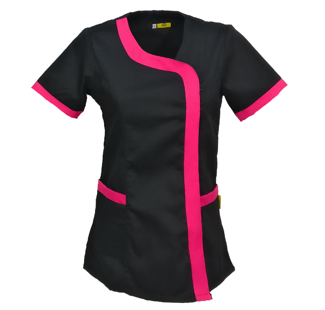 Camice estivo da donna nero. Personalizzabile con il tuo logo