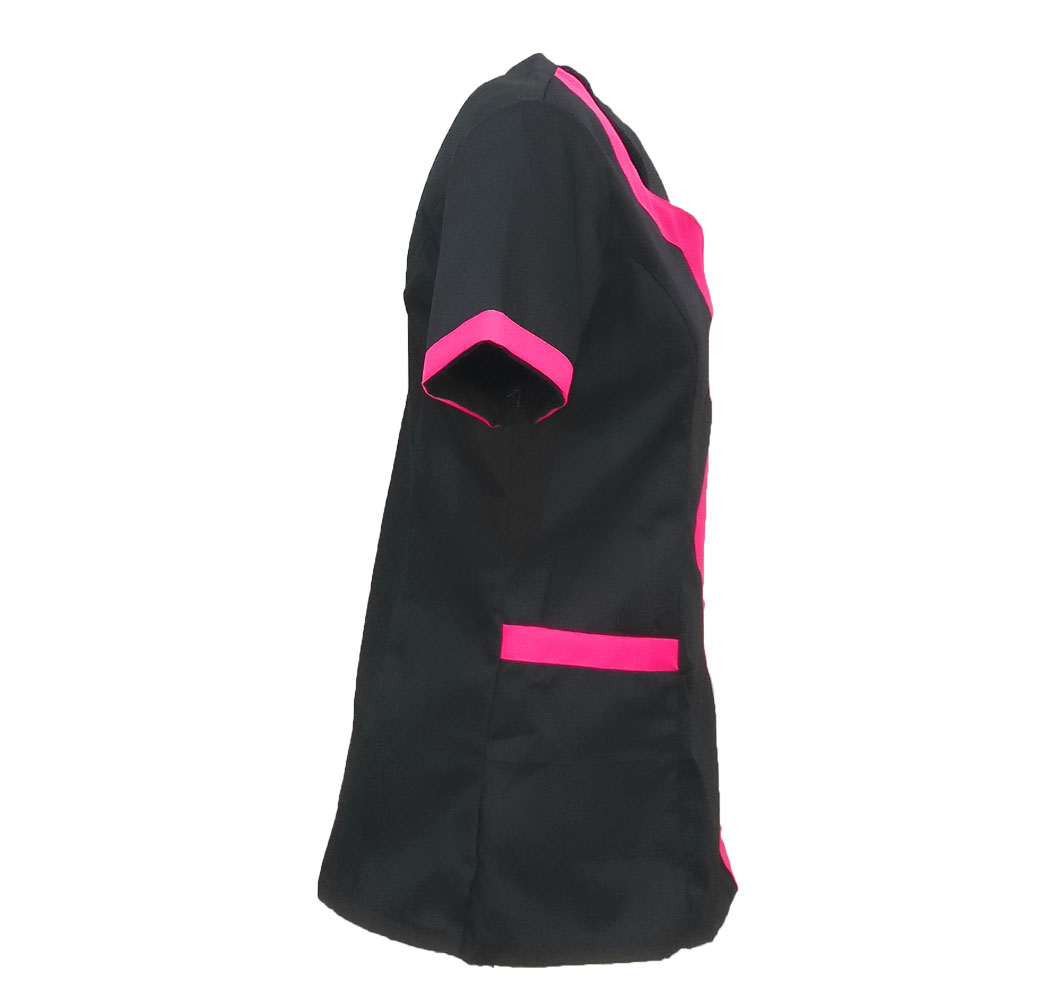 Camice estivo da donna nero. Personalizzabile con il tuo logo
