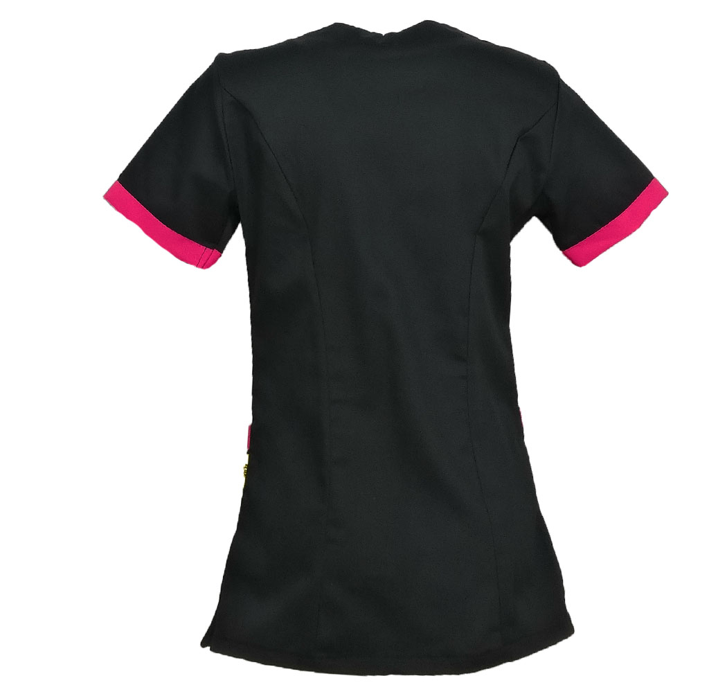 Camice estivo da donna nero. Personalizzabile con il tuo logo