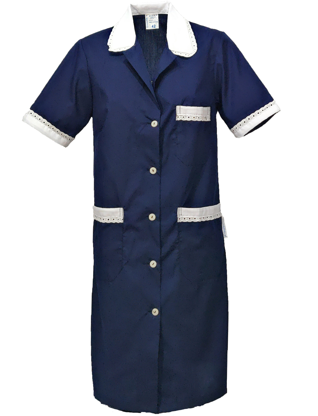 Camice grembiule da donna con mezze maniche. Personalizzabile con il tuo logo