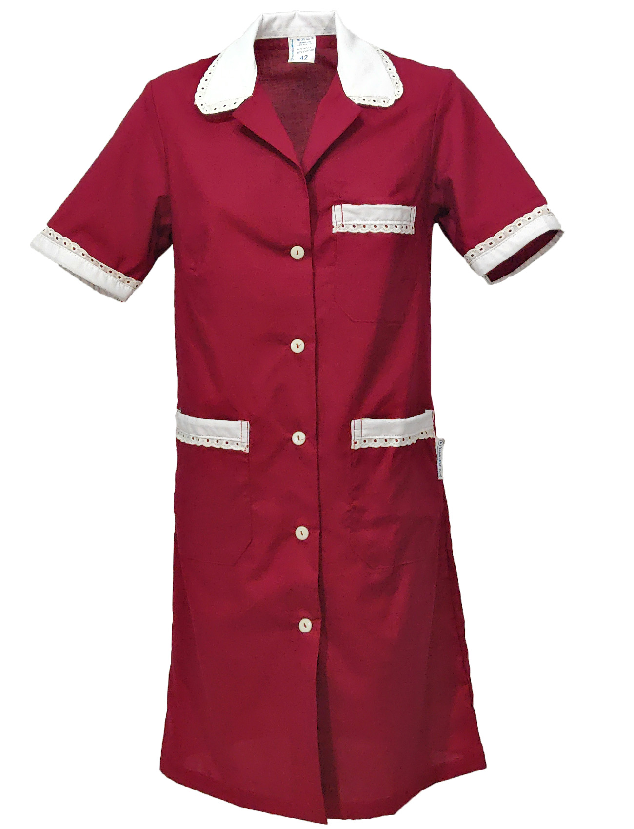 Camice grembiule da donna con mezze maniche. Personalizzabile con il tuo logo