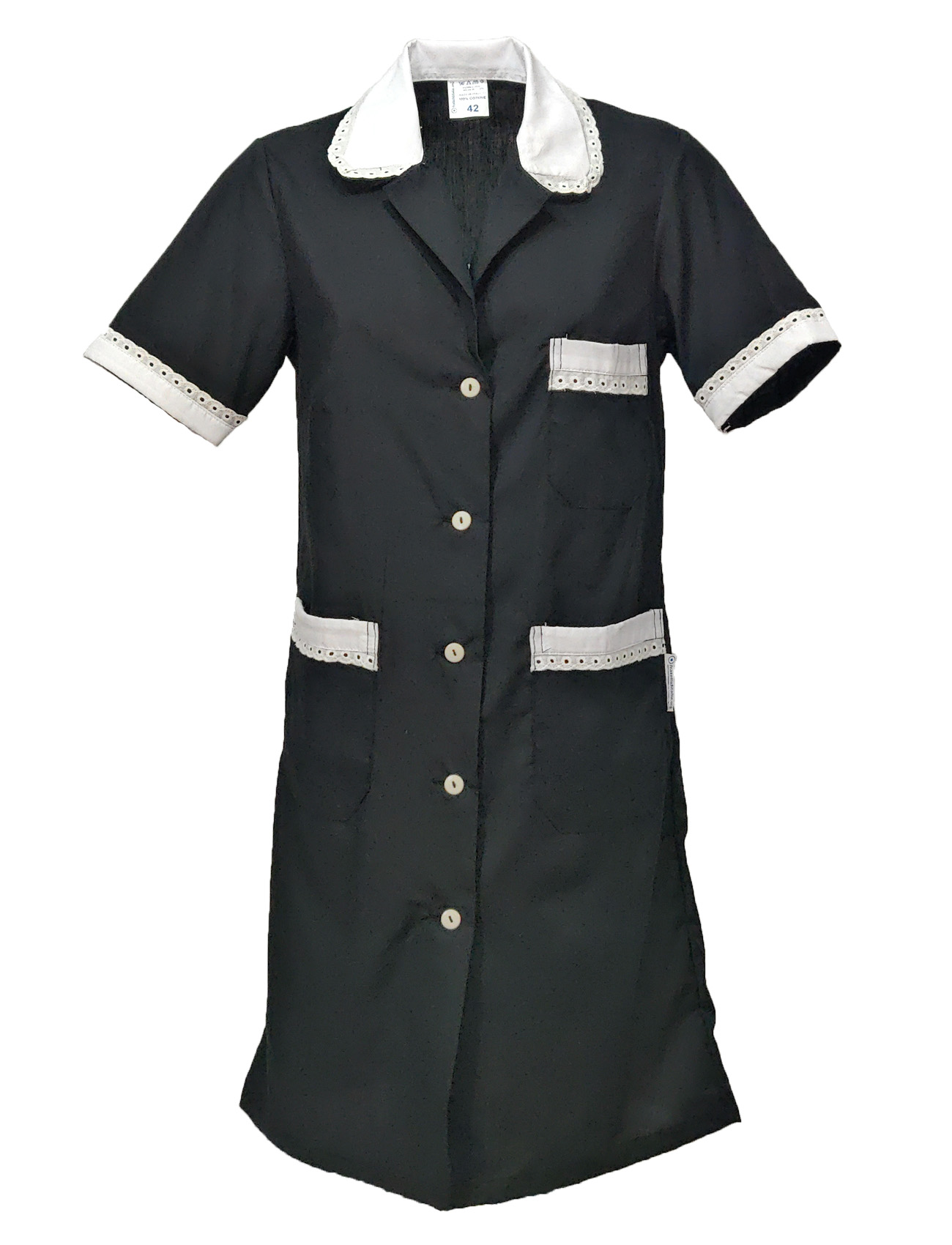 Camice grembiule da donna con mezze maniche. Personalizzabile con il tuo logo