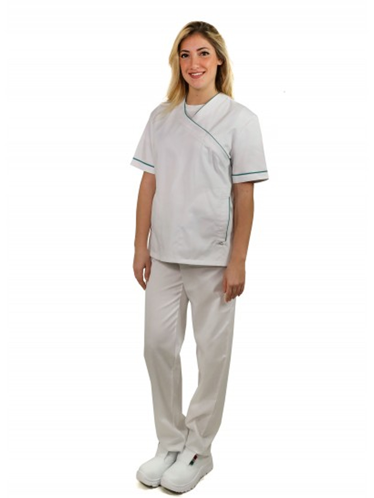 Camice Sanitario da donna modello incrociato. Personalizzabile con il tuo logo