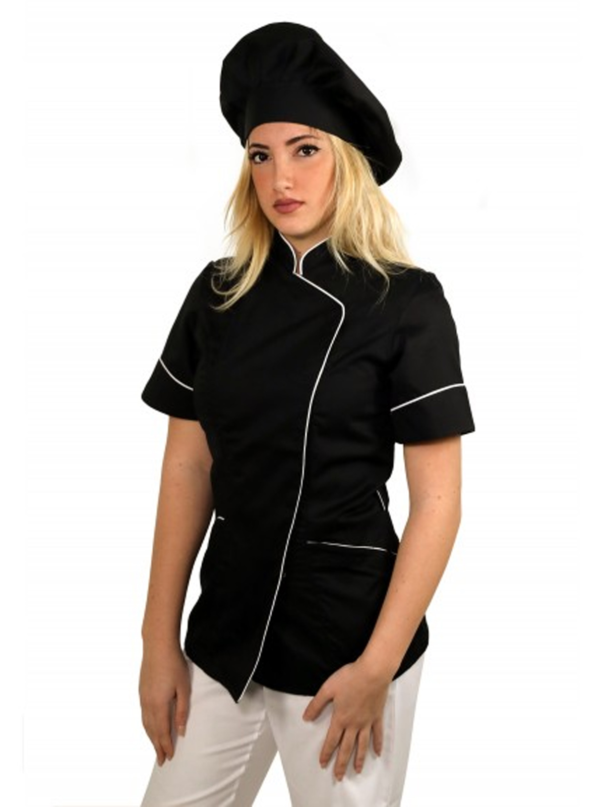 Giacca da chef donna in cotone. Personalizzabile con il tuo logo