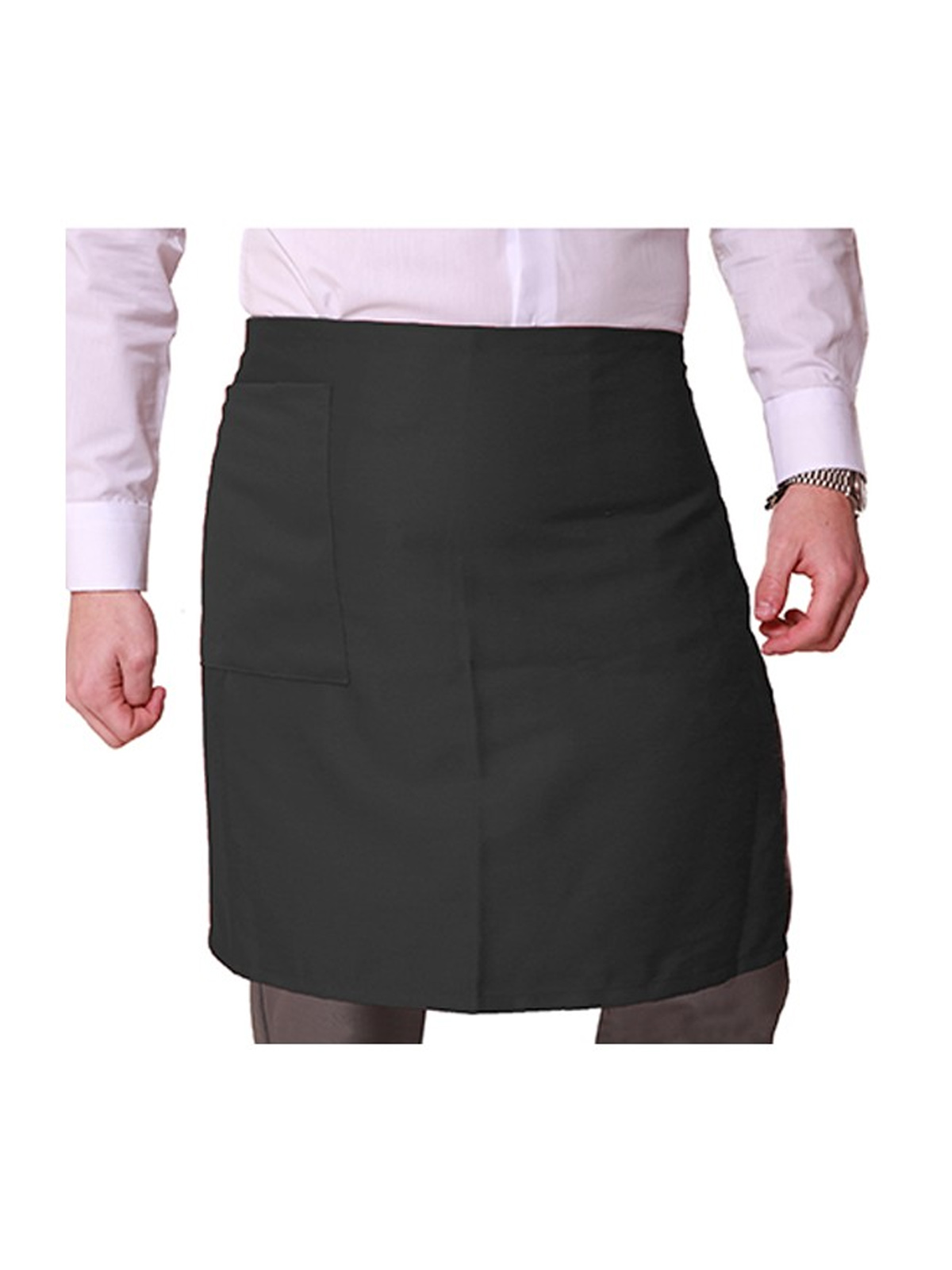 Tablier de bar court en coton avec poche. Personnalisable avec votre logo