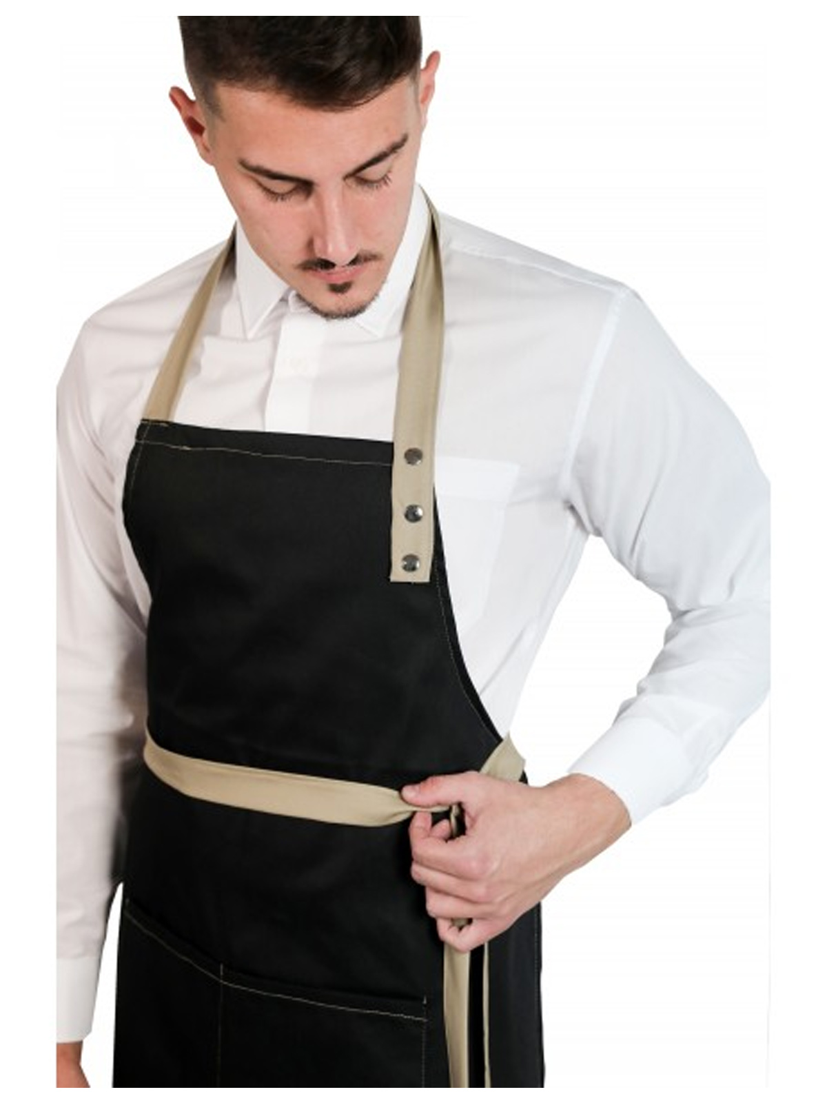 Grembiule in cotone con tasche. Personalizzabile con il tuo logo