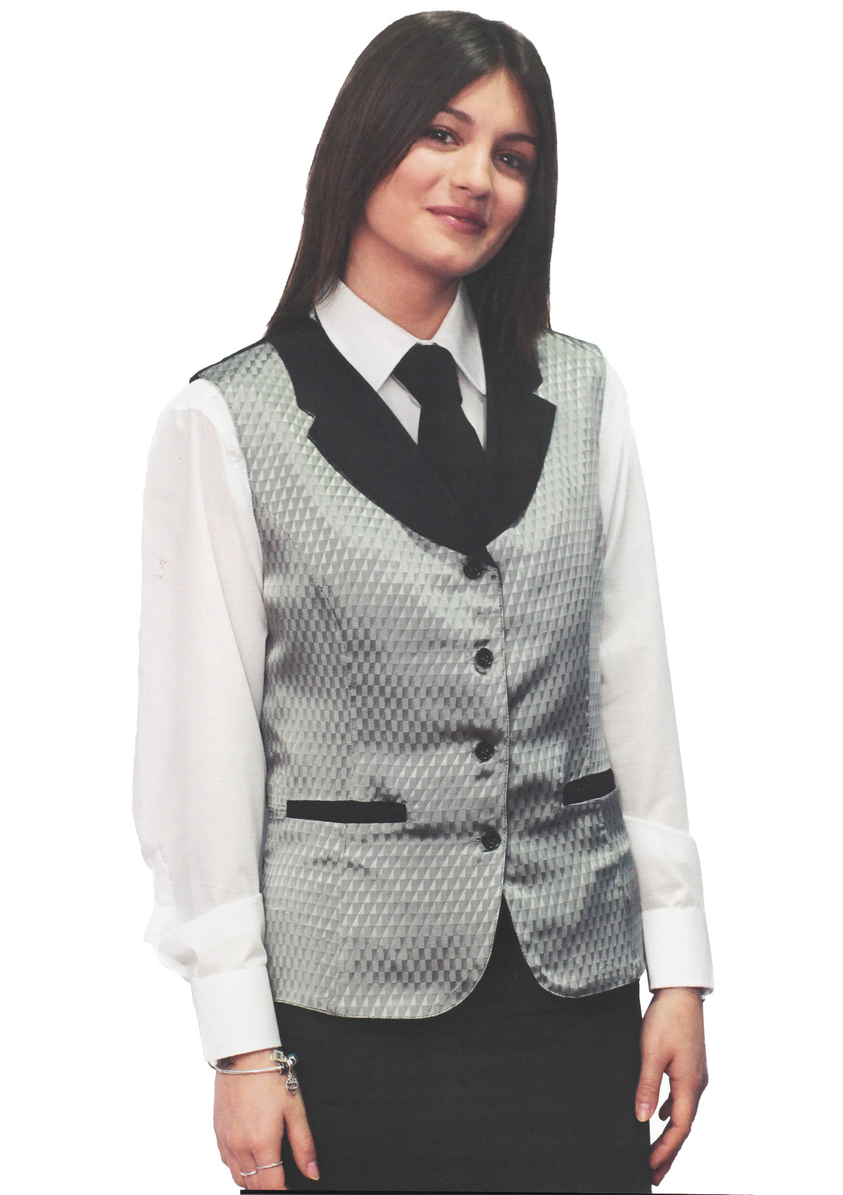 Gilet sciallato da lavoro donna. Personalizzabile con il tuo logo
