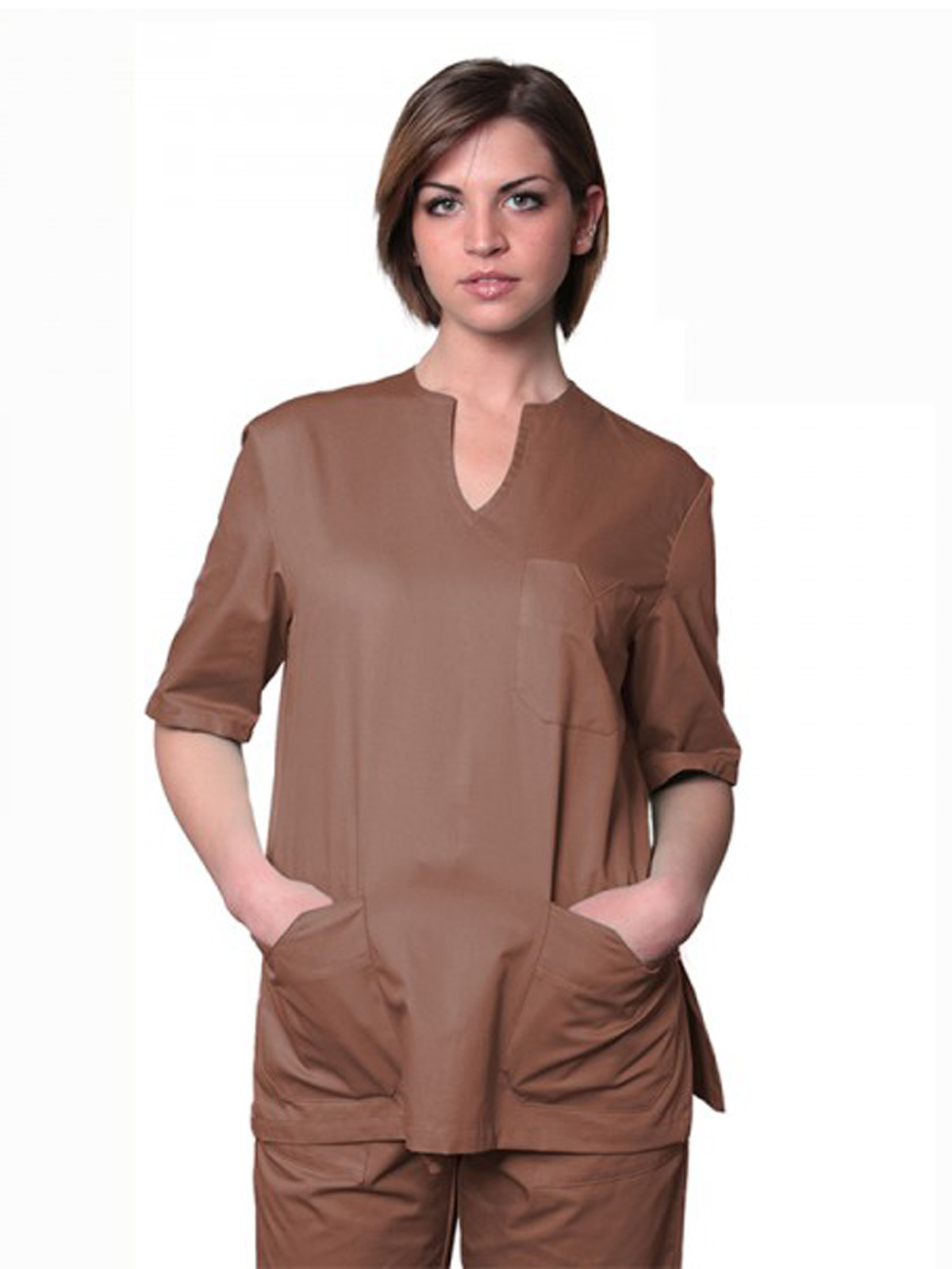 Uniforme de mujer para esteticistas y enfermeras. Personalizable con su logotipo