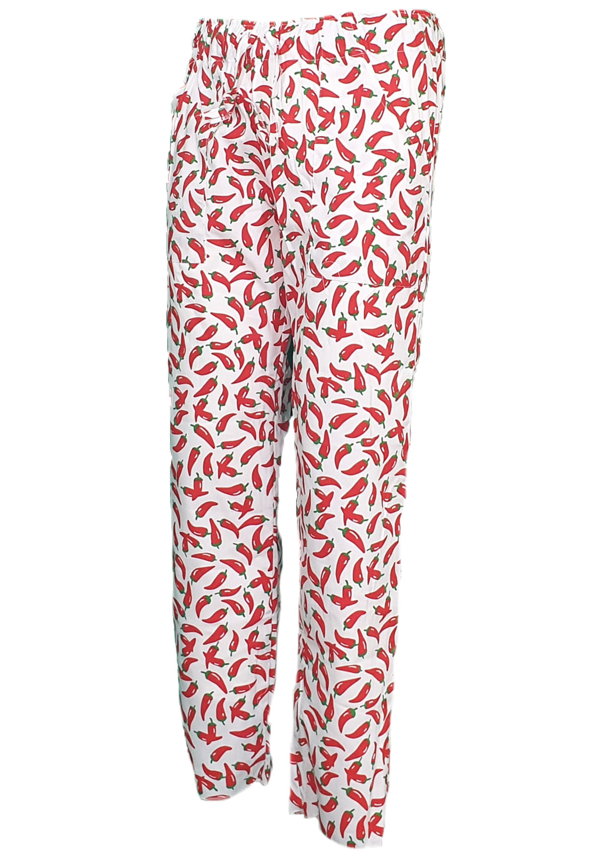 Pantaloni chef fantasia peperoncino unisex. Personalizzabile con il tuo logo
