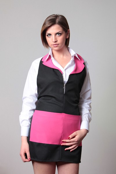Grembiule zip da donna. Personalizzabile con il tuo logo