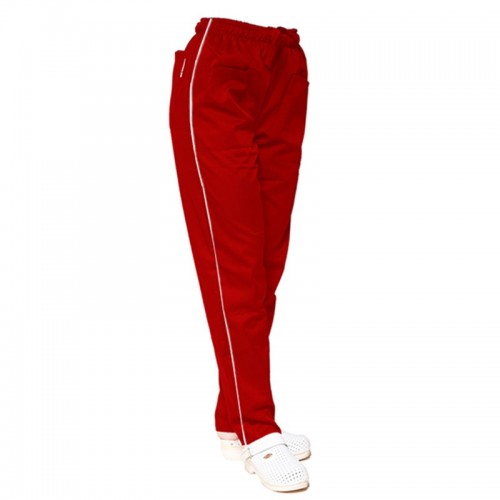 Pantalaccio pizzeria in cotone bianco e rosso con laccetto. Personalizzabile con il tuo logo