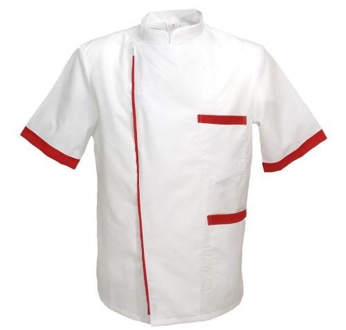 Giacca lavoro chef in cotone bianco a mezze maniche. Personalizzabile con il tuo logo